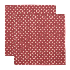 Lot de 2 serviettes en osier 45x45 cm, Rouge