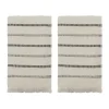 Lot de 2 serviettes True, Off-White-noir, 50x100 cm