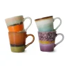 Lot de 4 tasses à espresso 70's, Retro