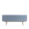 Luc Deluxe 160 table d'appoint, nordic blue, dessus en carrara, pieds p6, tiroirs
