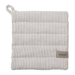 Manique Ernst rayée 23x25 cm, Rayé beige-blanc