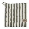 Manique Ernst rayures larges 23x25 cm, Sauge-blanc