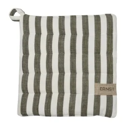 Manique Ernst rayures larges 23x25 cm, Sauge-blanc