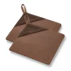 Manique Pillivuyt Gourmet 20,5x20,5 cm, lot de 2, Cuir marron