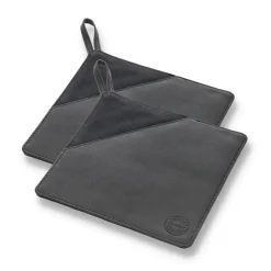 Manique Pillivuyt Gourmet 20,5x20,5 cm, lot de 2, Cuir noir