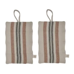 Maniques en lin, lot de 2, Caramel