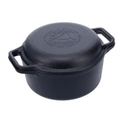 Marmite et poêle à griller en fonte pré-assaisonnée, 2 pièces