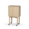 Meuble-bar Loud sur roues, Light oiled oak