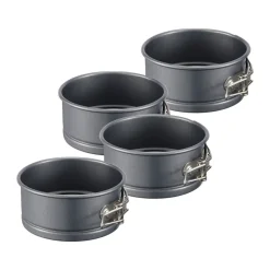 Mini moule à charnière acier carbone Karabo, Lot de 4, Ø10 cm