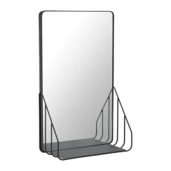Miroir Nod avec étagère 30x50 cm, Black