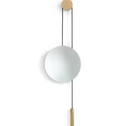 Miroir Rise and Shine, Natural oak-brass weight