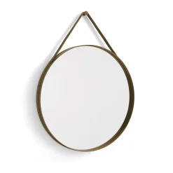 Miroir Strap Mirror Ø70 cm, Light brown