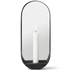 Miroir/Bougeoir Glim oval 12x28 cm, Noir