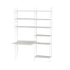 Montant d'étagère String, blanc, 200x30 cm, lot de 2