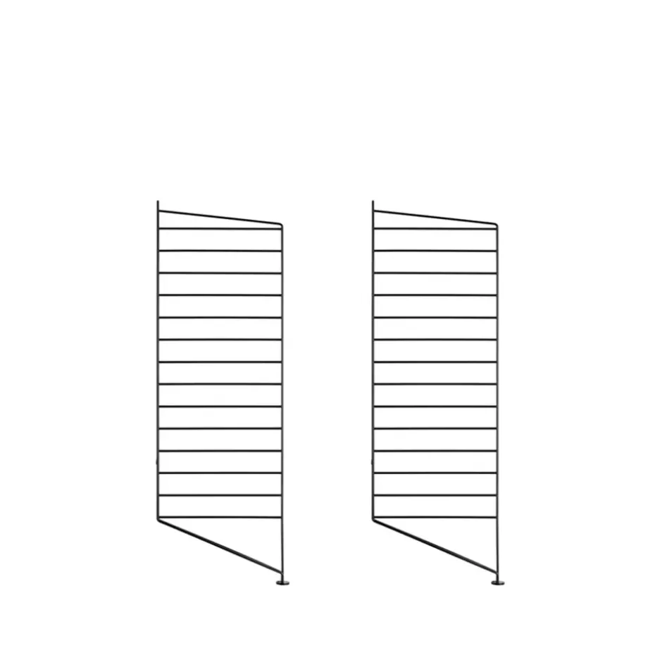 Montant d'étagère String, noir, 85x30 cm, lot de 2