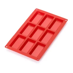 Moule à financiers en silicone Lékué lot de 9, Rouge