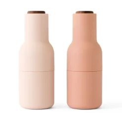 Moulin à poivre et à sel Bottle Grinder lot de 2, Nudes (couvercle en noyer)