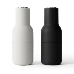 Moulin à poivre et à sel Bottle Grinder lot de 2, Ash-carbon (couvercle en acier)