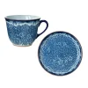 Mug 40 cl assiette Ø20 cm Ostindia Floris, Bleu