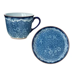 Mug 40 cl assiette Ø20 cm Ostindia Floris, Bleu