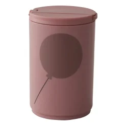 Mug thermos avec paille 33 cl Design Letters, Rose cendré
