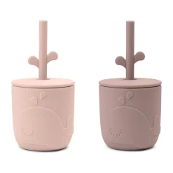 Mug Wally avec paille peekaboo, lot de 2, Poudre