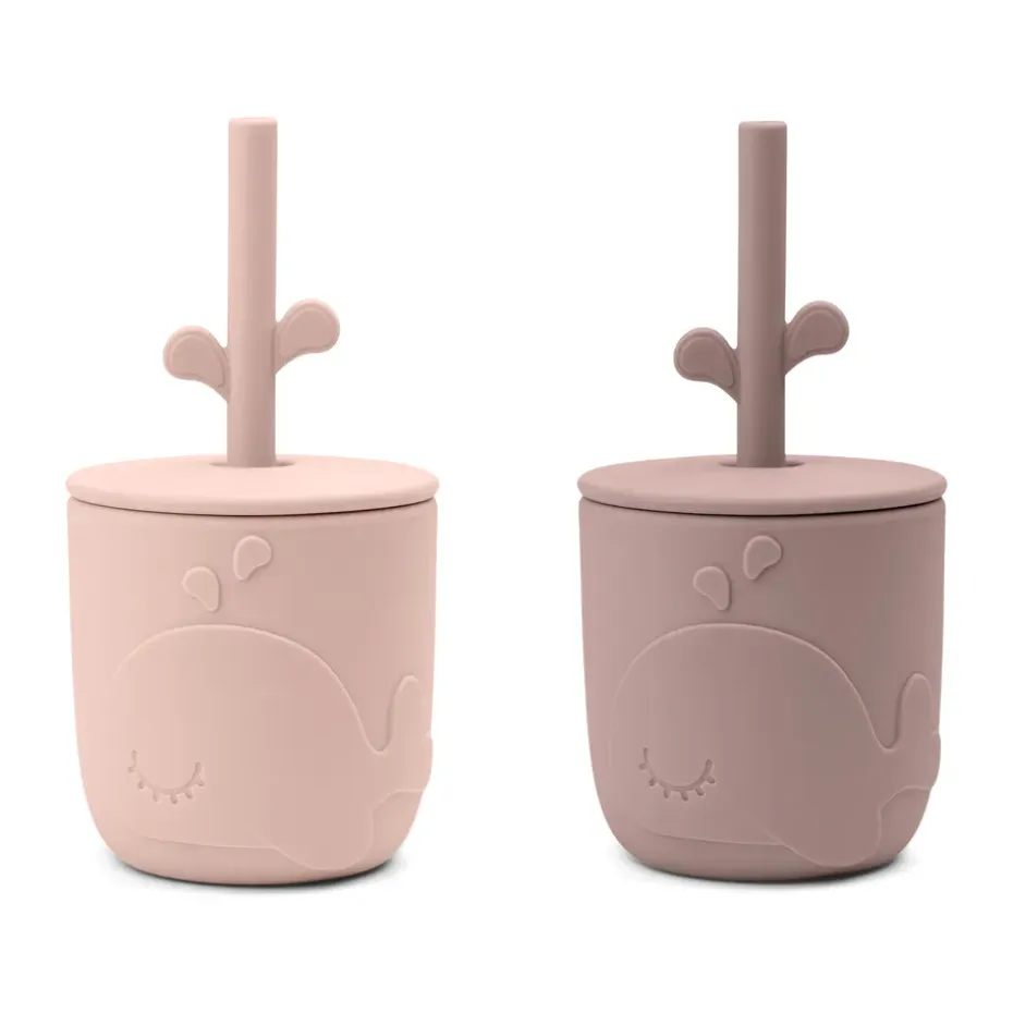 Mug Wally avec paille peekaboo, lot de 2, Poudre