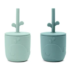 Mug Wally avec paille peekaboo, lot de 2, Bleu