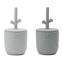 Mug Wally avec paille peekaboo, lot de 2, Gris