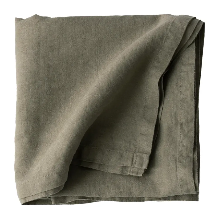 Nappe en lin 175x175 cm, Olive