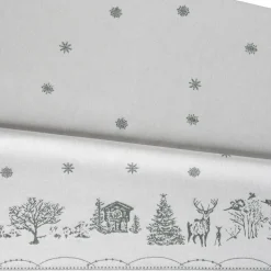 Nappe Julemorgen, Blanc-vert, 140x300 cm