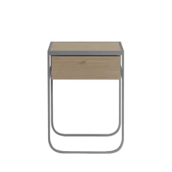 Nati Tati Drawer table de chevet, storm grey, chêne laqué blanc