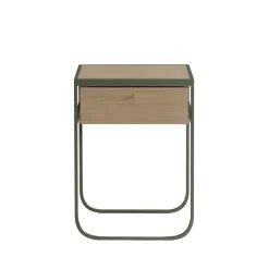 Nati Tati Drawer table de chevet, green khaki, chêne laqué blanc