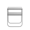 Nati Tati table de chevet, marbre blanc, support storm grey