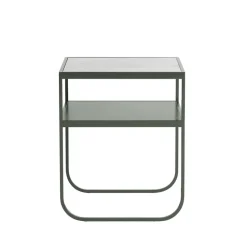 Nati Tati table de chevet, marbre blanc, support green khaki
