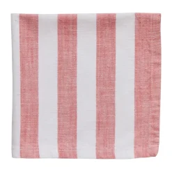 Olivia serviette en coton 40x40 cm, Off White-Dark Coral