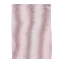 Olivia torchon de cuisine à rayures fines 50x70 cm, Off White-Dark Coral