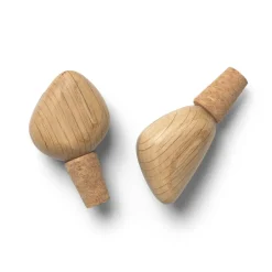 Pack de 2 bouchons de bouteilles de vin Cairn, Oak