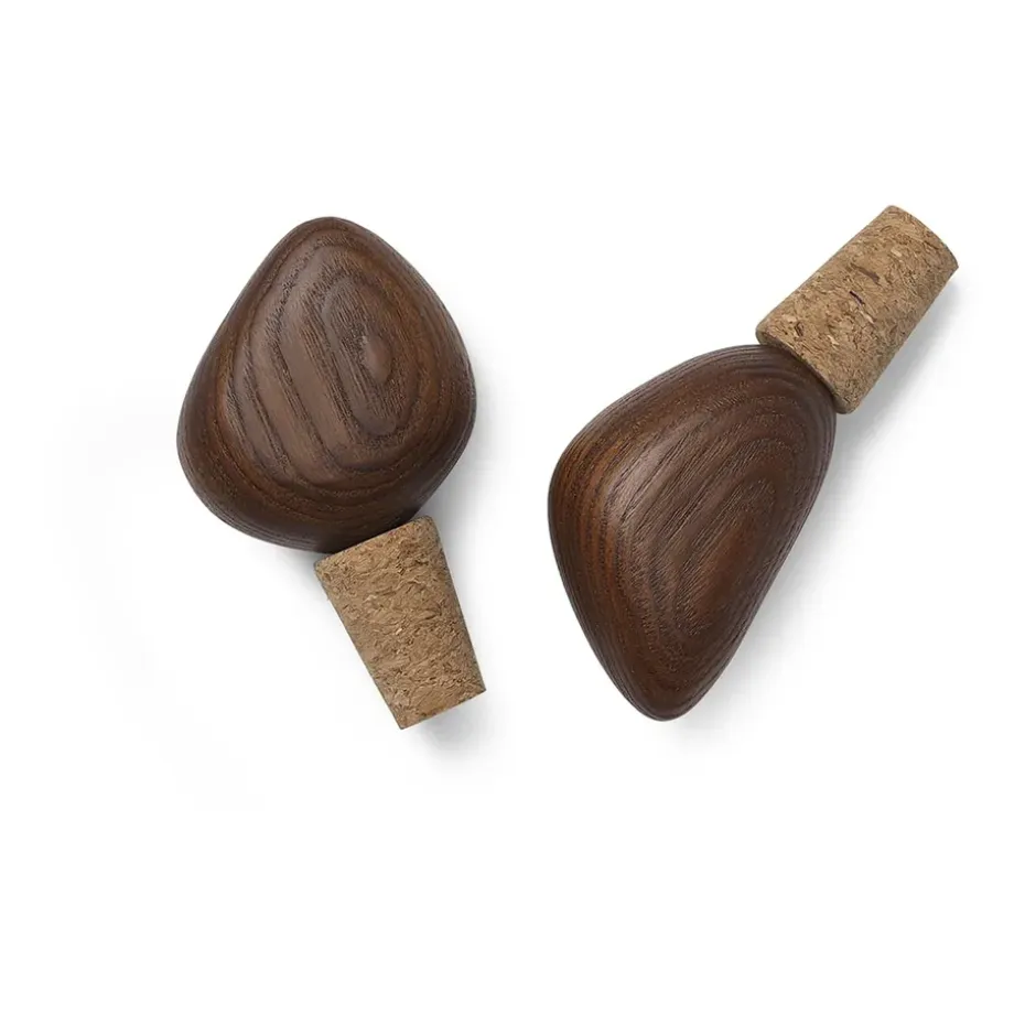 Pack de 2 bouchons de bouteilles de vin Cairn, brun foncé