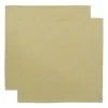 Pack de 2 serviettes de table en lin 45x45 cm, Olive clair