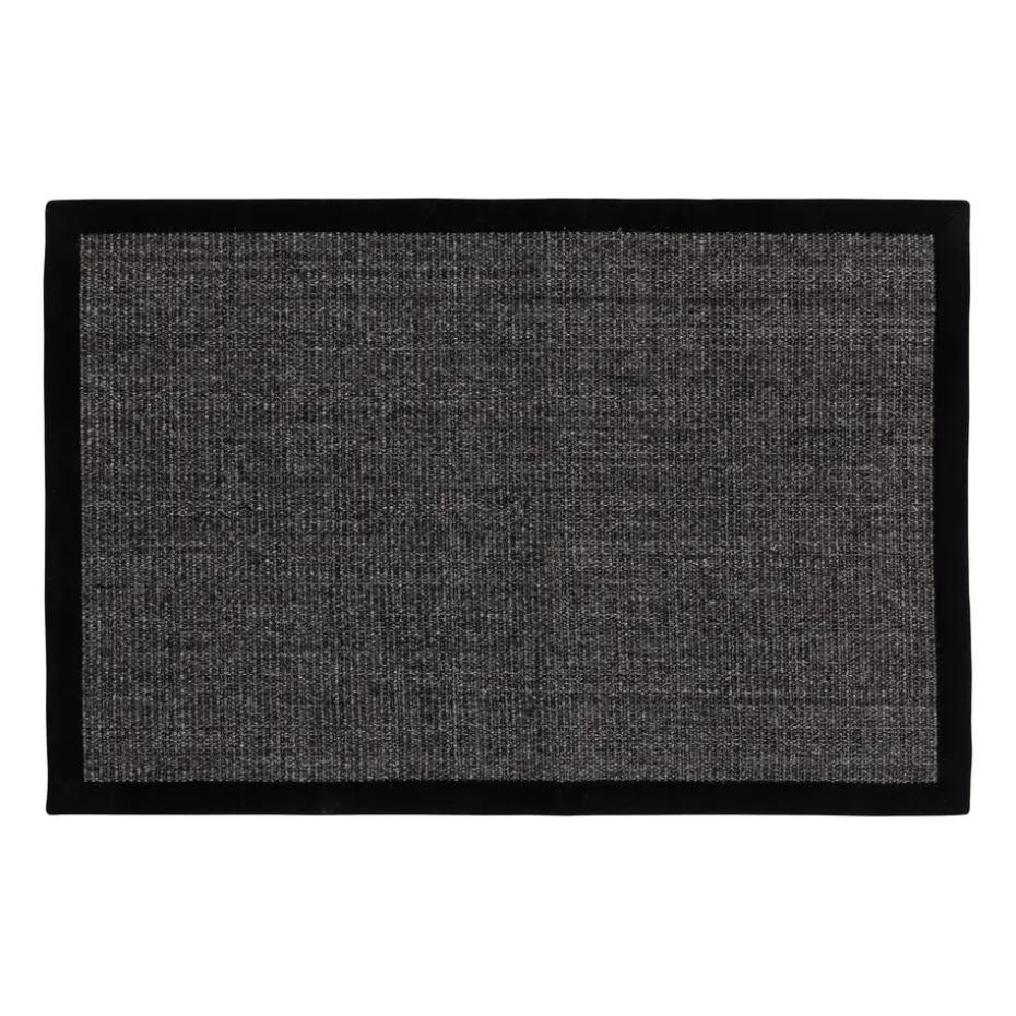 Paillasson en sisal noir Jenny, 60x90 cm