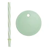 Pailles avec couvercle Design Letters, Green