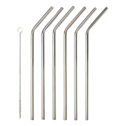 Pailles Corrigan 23 cm Lot de 6, Acier inoxydable