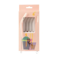 Pailles en verre Muurla Lot de 4, Transparent