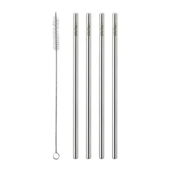Pailles réutilisables Stelton Lot de 4, Steel