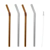 Pailles Smile Lot de 4, Transparent-marron