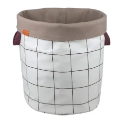 Panier à linge Mesh Ø40x50 cm, Brown-Off-white