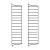 Panneau mural String, Noir, 75x20 cm, lot de 2