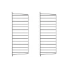 Panneau mural String, Noir, 75x30 cm, lot de 2