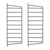 Panneau mural String, Noir, 50x20 cm, lot de 2